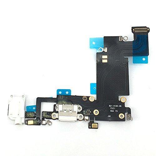 REPLACEMENT FOR IPHONE 6S PLUS HEADPHONE JACK WITH CHARGING CONNECTOR FLEX CABLE - WHITE - EXPRESS PARTS -WHOLESALE CELLPHONE REPAIR PARTS