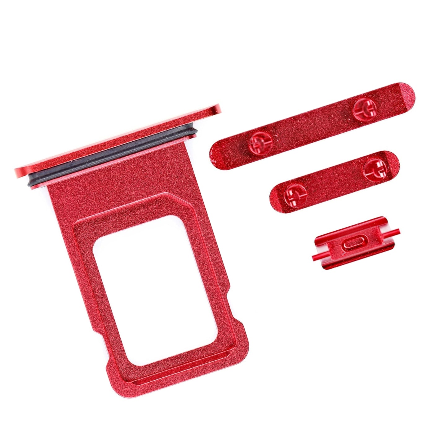 REPLACEMENT FOR IPHONE XR SIDE BUTTONS SET WITH SINGLE SIM CARD TRAY - RED