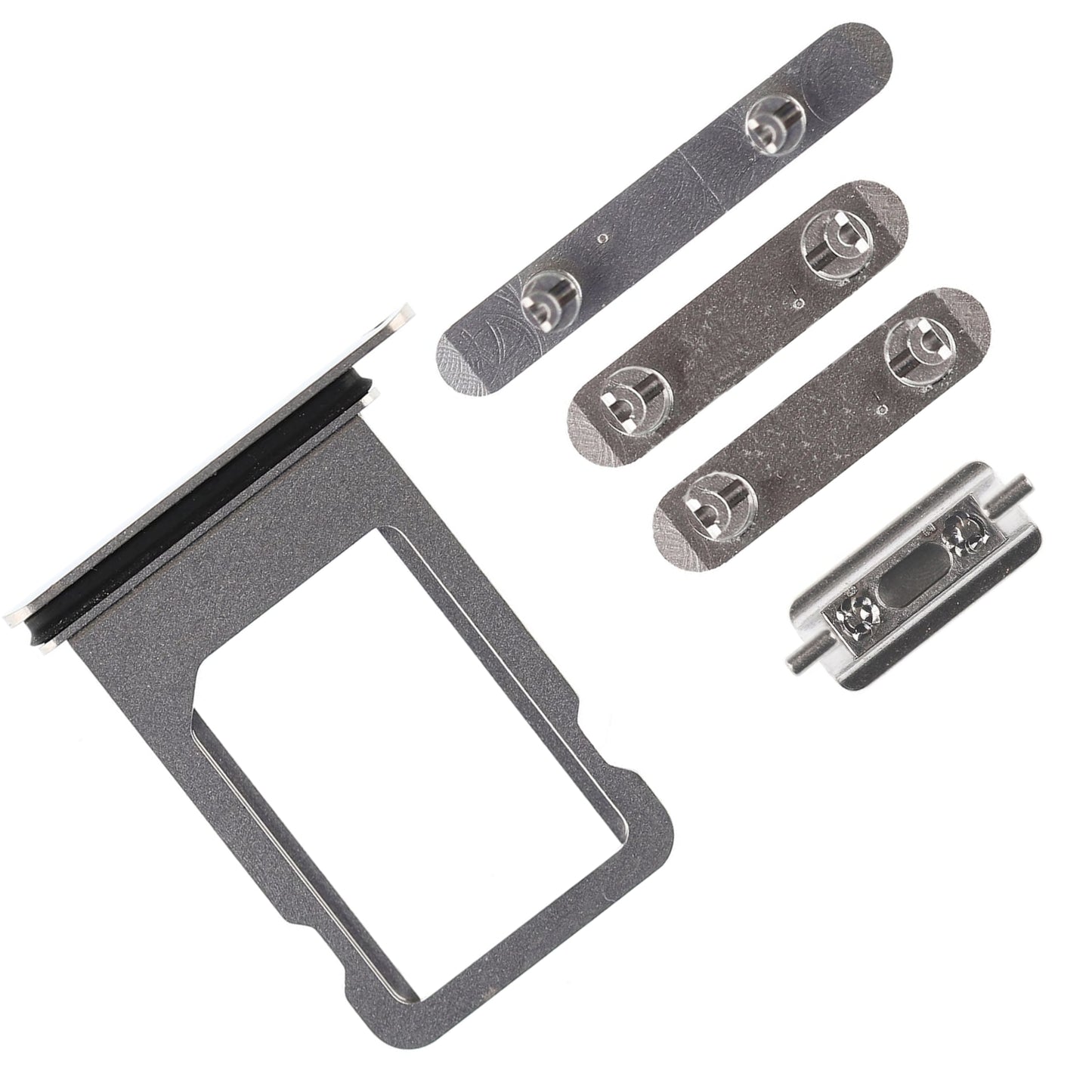 REPLACEMENT FOR IPHONE X SIDE BUTTONS SET WITH SIM TRAY - SILVER