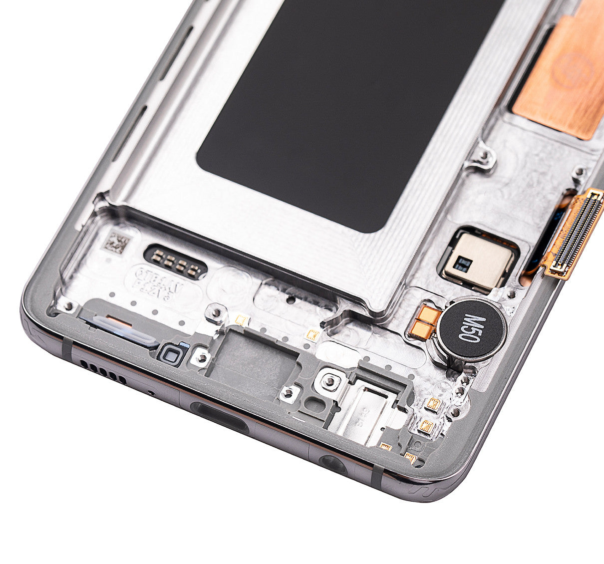 תחליף למכלול מסך דיגיטיזר SAMSUNG GALAXY S10 OLED עם מסגרת - PRISM WHITE