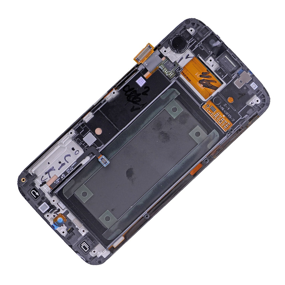 תחליף למסך LCD והרכבה דיגיטיזית של SAMSUNG GALAXY S6 EDGE SM-G925 עם מסגרת - לבן