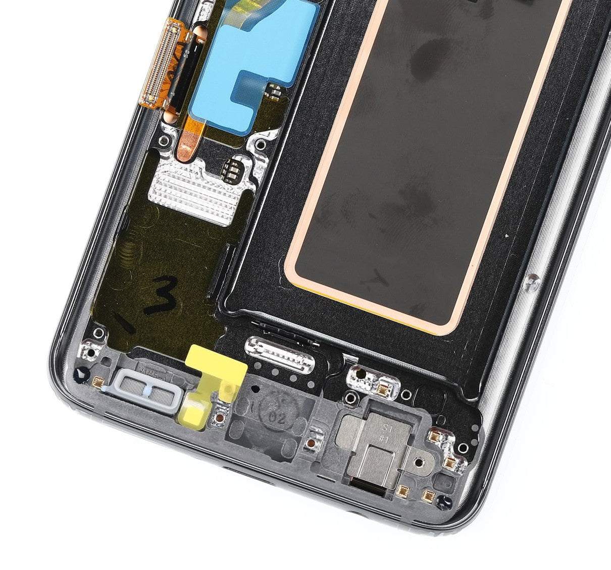 תחליף למכלול מסך דיגיטיזר LCD של SAMSUNG GALAXY S9 SM-960 עם מסגרת - אפור