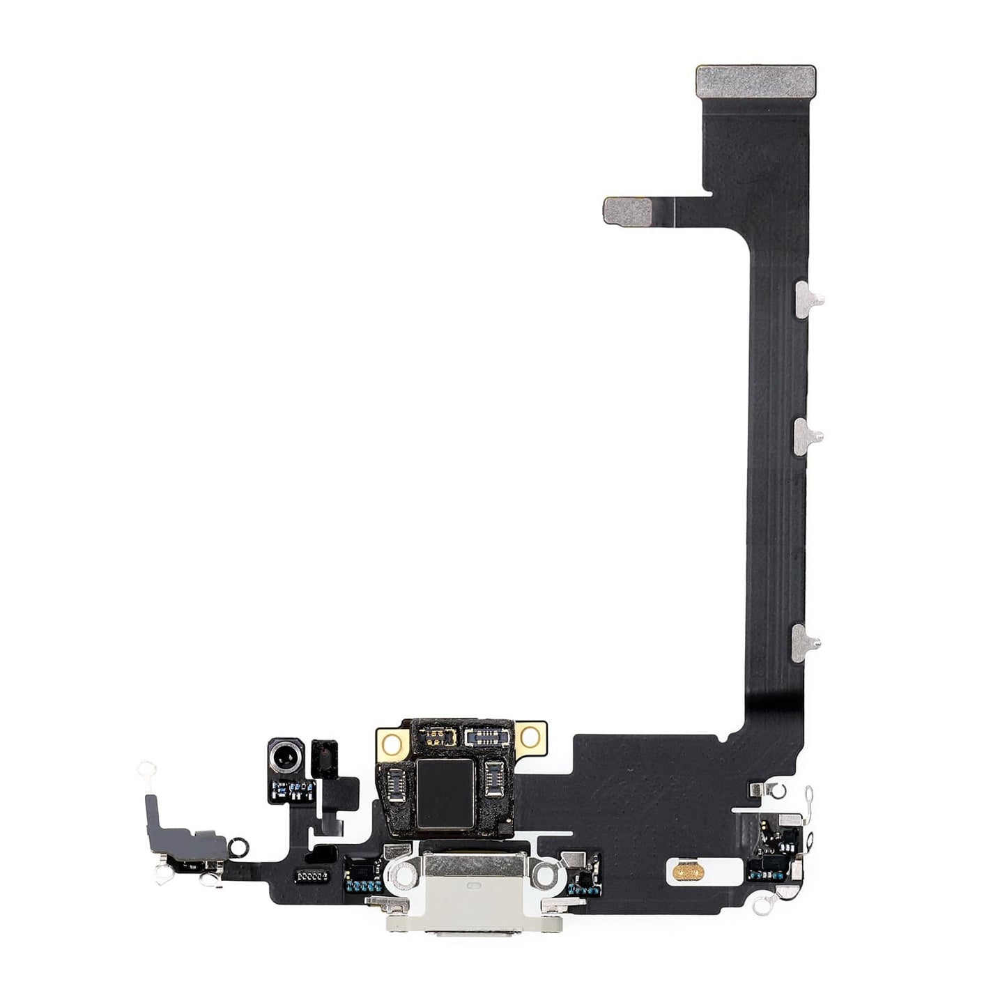 REPLACEMENT FOR IPHONE 11 PRO MAX CHARGING CONNECTOR ASSEMBLY - SILVER - EXPRESS PARTS -WHOLESALE CELLPHONE REPAIR PARTS