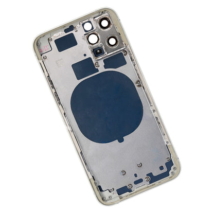 REPLACEMENT FOR IPHONE 11 PRO REAR HOUSING WITH FRAME - SILVER - EXPRESS PARTS -WHOLESALE CELLPHONE REPAIR PARTS