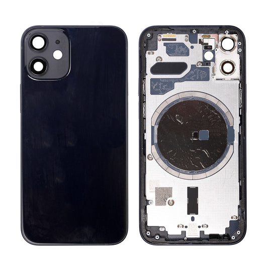 REPLACEMENT FOR IPHONE 12 MINI REAR HOUSING WITH FRAME - BLACK