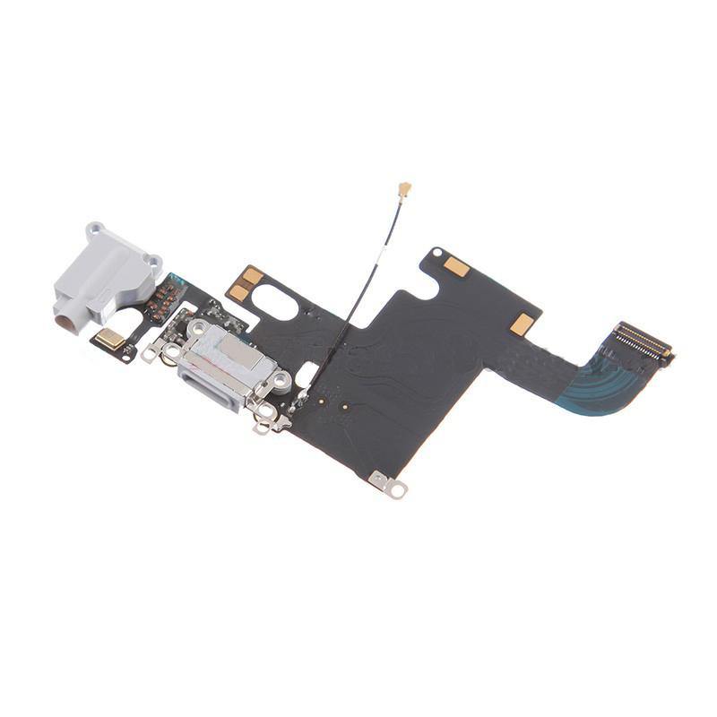 REPLACEMENT FOR IPHONE 6 HEADPHONE JACK WITH CHARGING CONNECTOR FLEX CABLE - LIGHT GRAY - EXPRESS PARTS -WHOLESALE CELLPHONE REPAIR PARTS