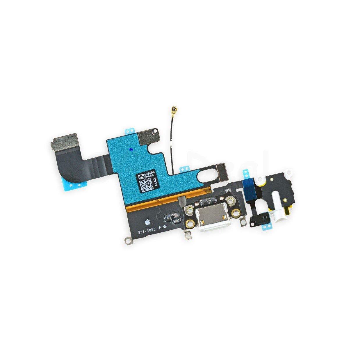 REPLACEMENT FOR IPHONE 6 HEADPHONE JACK WITH CHARGING CONNECTOR FLEX CABLE - WHITE - EXPRESS PARTS -WHOLESALE CELLPHONE REPAIR PARTS