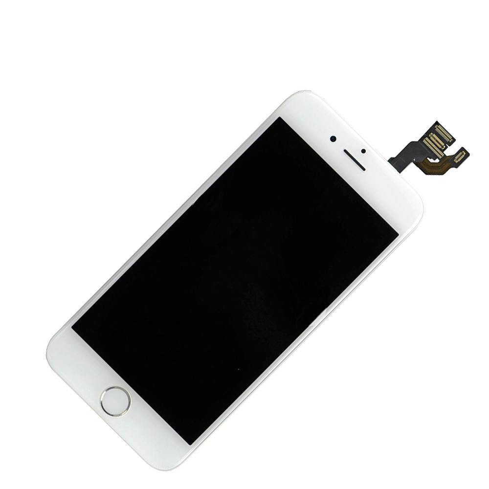 REPLACEMENT FOR IPHONE 6 LCD SCREEN FULL ASSEMBLY WITH SILVER RING - WHITE - EXPRESS PARTS -WHOLESALE CELLPHONE REPAIR PARTS