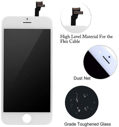 REPLACEMENT FOR IPHONE 6 LCD WITH DIGITIZER ASSEMBLY - WHITE - EXPRESS PARTS -WHOLESALE CELLPHONE REPAIR PARTS