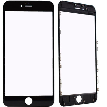 REPLACEMENT FOR IPHONE 6S FRONT GLASS WITH COLD PRESSED FRAME - BLACK - EXPRESS PARTS -WHOLESALE CELLPHONE REPAIR PARTS