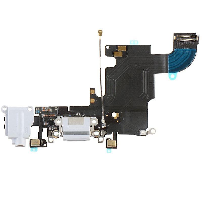 REPLACEMENT FOR IPHONE 6S HEADPHONE JACK WITH CHARGING CONNECTOR FLEX CABLE - WHITE - EXPRESS PARTS -WHOLESALE CELLPHONE REPAIR PARTS