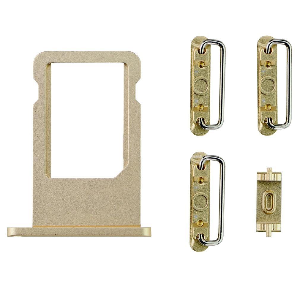 REPLACEMENT FOR IPHONE 6 SIDE BUTTONS SET WITH SIM TRAY - GOLD - EXPRESS PARTS -WHOLESALE CELLPHONE REPAIR PARTS