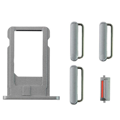 REPLACEMENT FOR IPHONE 6 SIDE BUTTONS SET WITH SIM TRAY - GRAY - EXPRESS PARTS -WHOLESALE CELLPHONE REPAIR PARTS