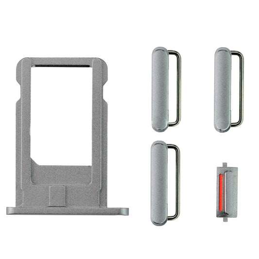 REPLACEMENT FOR IPHONE 6 SIDE BUTTONS SET WITH SIM TRAY - GRAY - EXPRESS PARTS -WHOLESALE CELLPHONE REPAIR PARTS