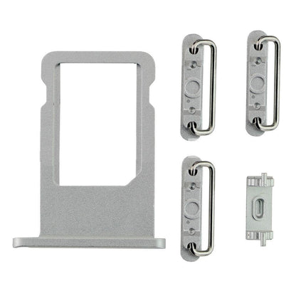 REPLACEMENT FOR IPHONE 6 SIDE BUTTONS SET WITH SIM TRAY - SILVER - EXPRESS PARTS -WHOLESALE CELLPHONE REPAIR PARTS