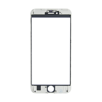 REPLACEMENT FOR IPHONE 6S PLUS FRONT GLASS WITH COLD PRESSED FRAME - WHITE - EXPRESS PARTS -WHOLESALE CELLPHONE REPAIR PARTS