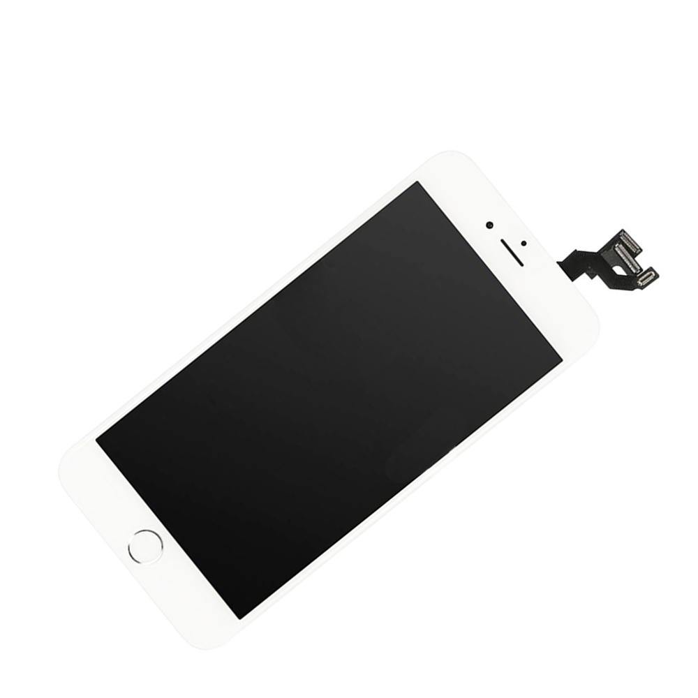 REPLACEMENT FOR IPHONE 6S PLUS LCD SCREEN FULL ASSEMBLY WITH SILVER RING HOME BUTTON - WHITE - EXPRESS PARTS -WHOLESALE CELLPHONE REPAIR PARTS