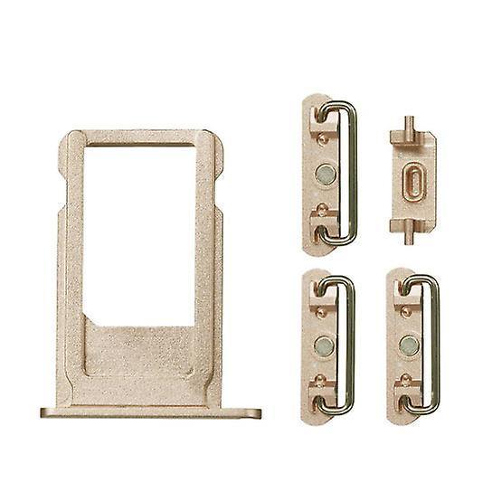 REPLACEMENT FOR IPHONE 6S PLUS SIDE BUTTONS SET WITH SIM TRAY - GOLD - EXPRESS PARTS -WHOLESALE CELLPHONE REPAIR PARTS