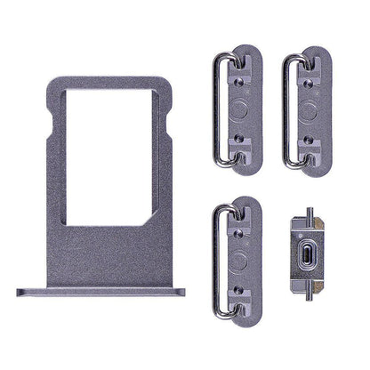 REPLACEMENT FOR IPHONE 6S PLUS SIDE BUTTONS SET WITH SIM TRAY - GREY - EXPRESS PARTS -WHOLESALE CELLPHONE REPAIR PARTS