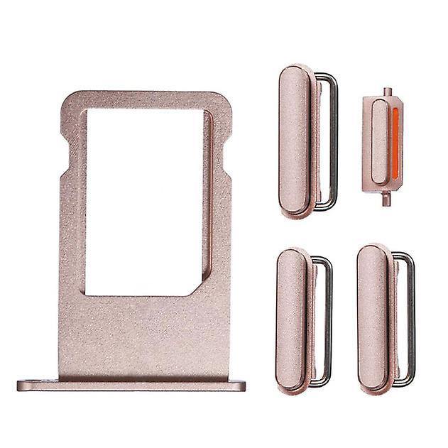 REPLACEMENT FOR IPHONE 6S PLUS SIDE BUTTONS SET WITH SIM TRAY - ROSE - EXPRESS PARTS -WHOLESALE CELLPHONE REPAIR PARTS