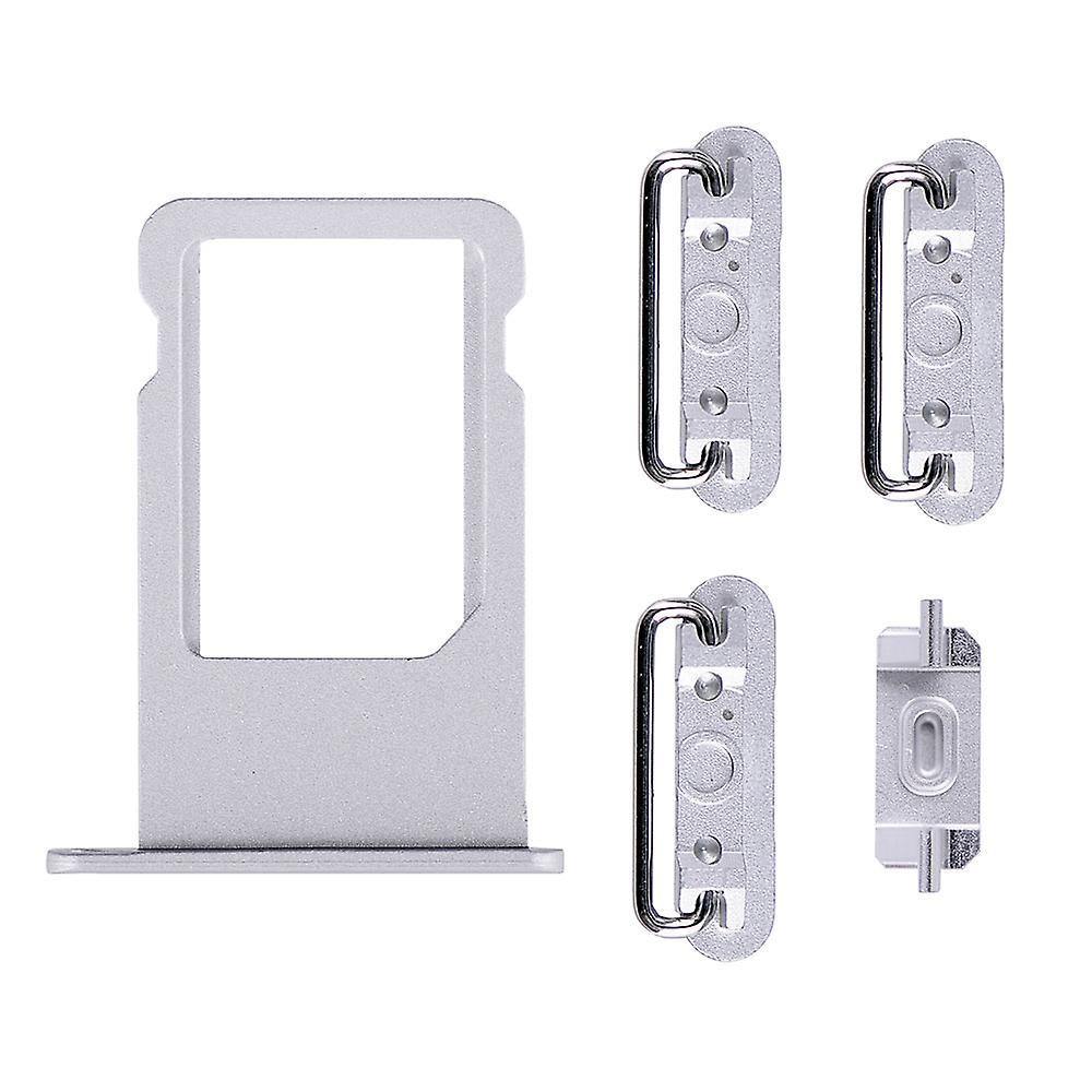 REPLACEMENT FOR IPHONE 6S PLUS SIDE BUTTONS SET WITH SIM TRAY - SILVER - EXPRESS PARTS -WHOLESALE CELLPHONE REPAIR PARTS