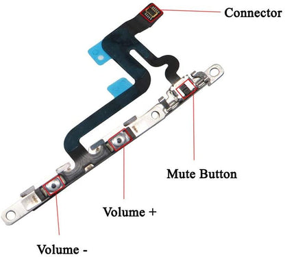 REPLACEMENT FOR IPHONE 6S PLUS VOLUME BUTTON FLEX CABLE WITH METAL BRACKET ASSEMBLY - EXPRESS PARTS -WHOLESALE CELLPHONE REPAIR PARTS