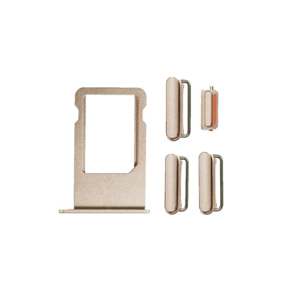 REPLACEMENT FOR IPHONE 6S SIDE BUTTONS SET WITH SIM TRAY - GOLD - EXPRESS PARTS -WHOLESALE CELLPHONE REPAIR PARTS