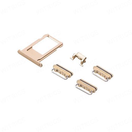 REPLACEMENT FOR IPHONE 6S SIDE BUTTONS SET WITH SIM TRAY - GOLD - EXPRESS PARTS -WHOLESALE CELLPHONE REPAIR PARTS