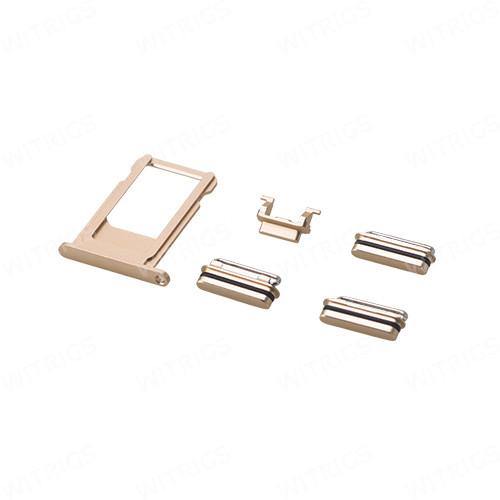 REPLACEMENT FOR IPHONE 6S SIDE BUTTONS SET WITH SIM TRAY - GOLD - EXPRESS PARTS -WHOLESALE CELLPHONE REPAIR PARTS