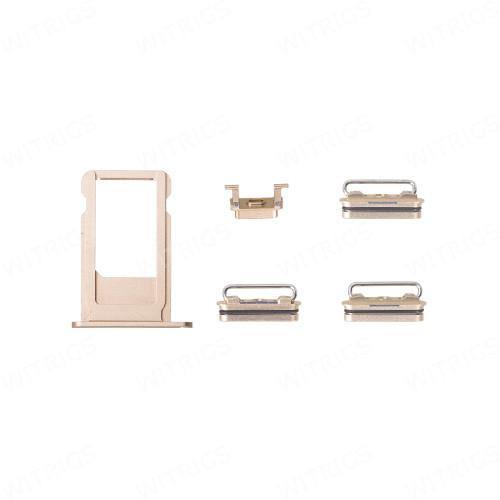 REPLACEMENT FOR IPHONE 6S SIDE BUTTONS SET WITH SIM TRAY - GOLD - EXPRESS PARTS -WHOLESALE CELLPHONE REPAIR PARTS