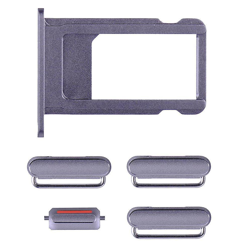 REPLACEMENT FOR IPHONE 6S SIDE BUTTONS SET WITH SIM TRAY - GREY - EXPRESS PARTS -WHOLESALE CELLPHONE REPAIR PARTS