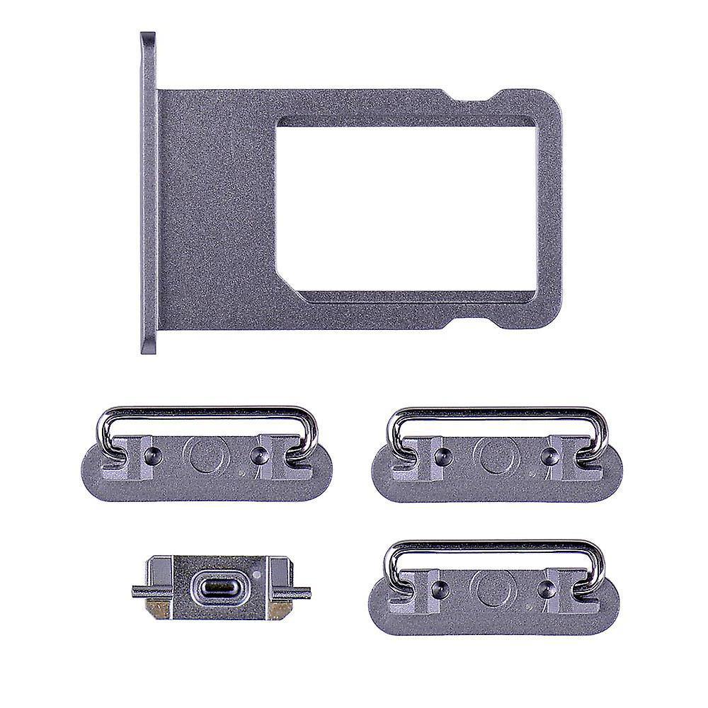 REPLACEMENT FOR IPHONE 6S SIDE BUTTONS SET WITH SIM TRAY - GREY - EXPRESS PARTS -WHOLESALE CELLPHONE REPAIR PARTS