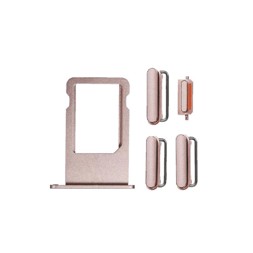 REPLACEMENT FOR IPHONE 6S SIDE BUTTONS SET WITH SIM TRAY - ROSE - EXPRESS PARTS -WHOLESALE CELLPHONE REPAIR PARTS