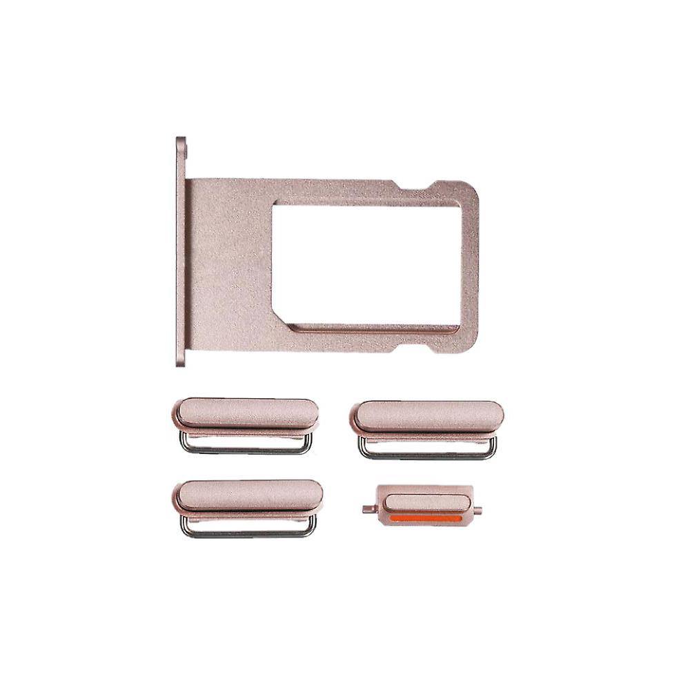 REPLACEMENT FOR IPHONE 6S SIDE BUTTONS SET WITH SIM TRAY - ROSE - EXPRESS PARTS -WHOLESALE CELLPHONE REPAIR PARTS