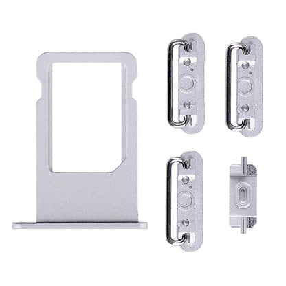 REPLACEMENT FOR IPHONE 6S SIDE BUTTONS SET WITH SIM TRAY - SILVER - EXPRESS PARTS -WHOLESALE CELLPHONE REPAIR PARTS