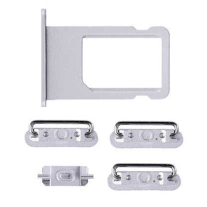 REPLACEMENT FOR IPHONE 6S SIDE BUTTONS SET WITH SIM TRAY - SILVER - EXPRESS PARTS -WHOLESALE CELLPHONE REPAIR PARTS