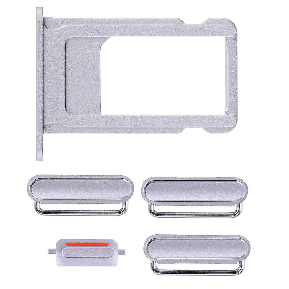 REPLACEMENT FOR IPHONE 6S SIDE BUTTONS SET WITH SIM TRAY - SILVER - EXPRESS PARTS -WHOLESALE CELLPHONE REPAIR PARTS