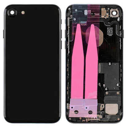 REPLACEMENT FOR IPHONE 7 BACK COVER FULL ASSEMBLY - JET BLACK - EXPRESS PARTS -WHOLESALE CELLPHONE REPAIR PARTS