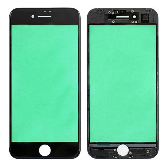 REPLACEMENT FOR IPHONE 7 FRONT GLASS WITH COLD PRESSED FRAME - BLACK - EXPRESS PARTS -WHOLESALE CELLPHONE REPAIR PARTS