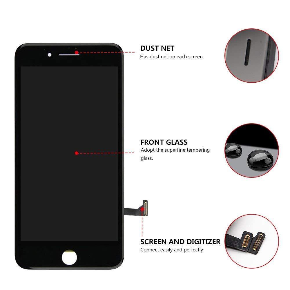 REPLACEMENT FOR IPHONE 7 LCD SCREEN AND DIGITIZER ASSEMBLY - BLACK - EXPRESS PARTS -WHOLESALE CELLPHONE REPAIR PARTS