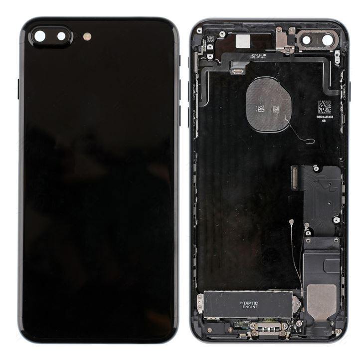 REPLACEMENT FOR IPHONE 7 PLUS BACK COVER FULL ASSEMBLY - JET BLACK - EXPRESS PARTS -WHOLESALE CELLPHONE REPAIR PARTS