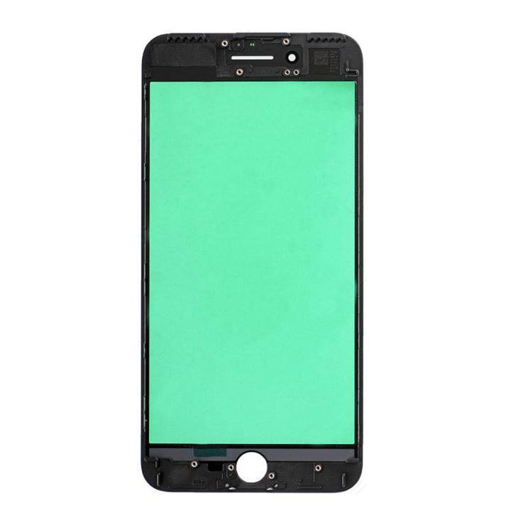 REPLACEMENT FOR IPHONE 7 PLUS FRONT GLASS WITH COLD PRESSED FRAME - BLACK - EXPRESS PARTS -WHOLESALE CELLPHONE REPAIR PARTS