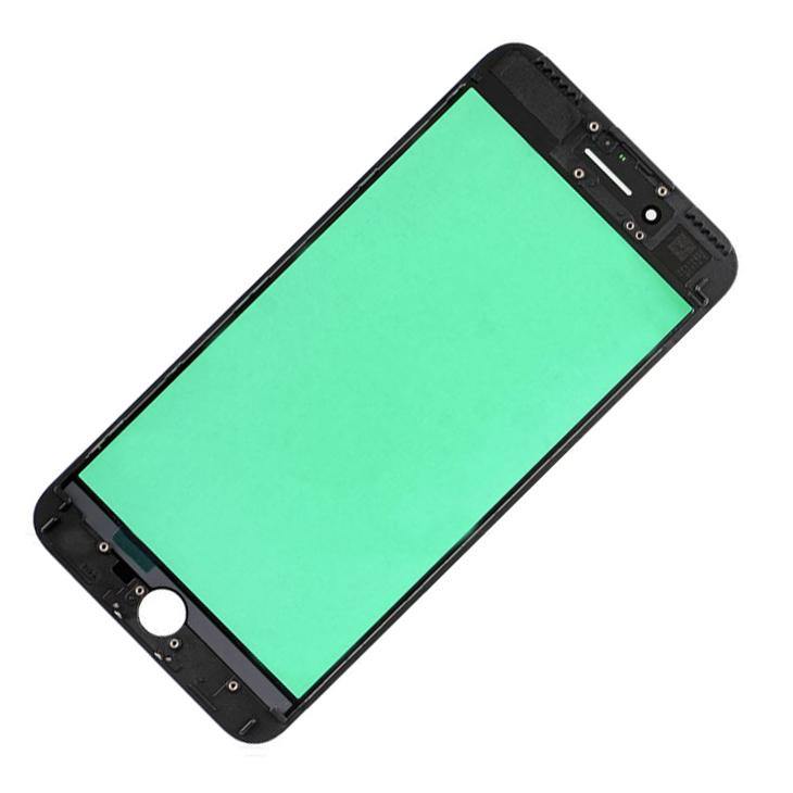 REPLACEMENT FOR IPHONE 7 PLUS FRONT GLASS WITH COLD PRESSED FRAME - BLACK - EXPRESS PARTS -WHOLESALE CELLPHONE REPAIR PARTS