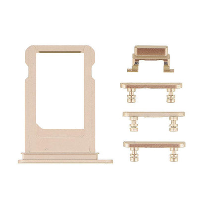 REPLACEMENT FOR IPHONE 7 PLUS SIDE BUTTONS SET WITH SIM TRAY - GOLD - EXPRESS PARTS -WHOLESALE CELLPHONE REPAIR PARTS