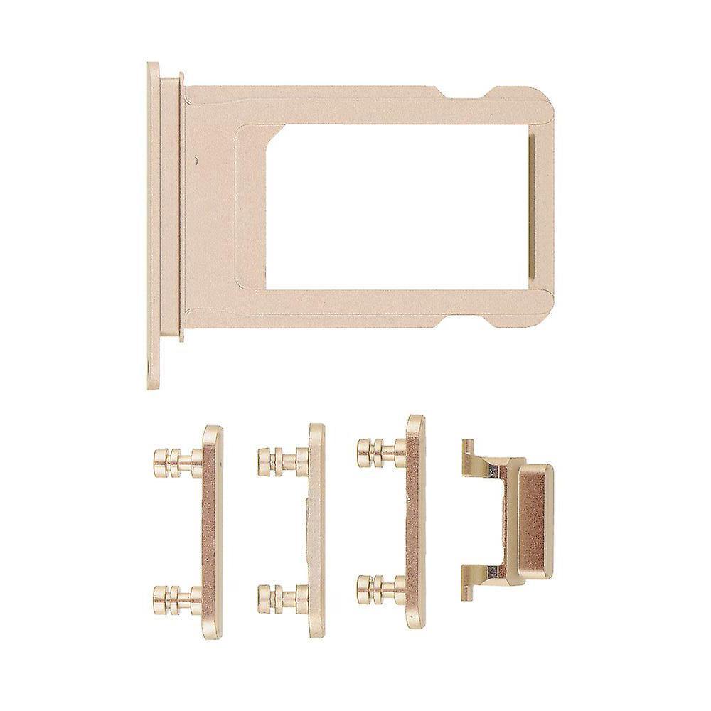 REPLACEMENT FOR IPHONE 7 PLUS SIDE BUTTONS SET WITH SIM TRAY - GOLD - EXPRESS PARTS -WHOLESALE CELLPHONE REPAIR PARTS