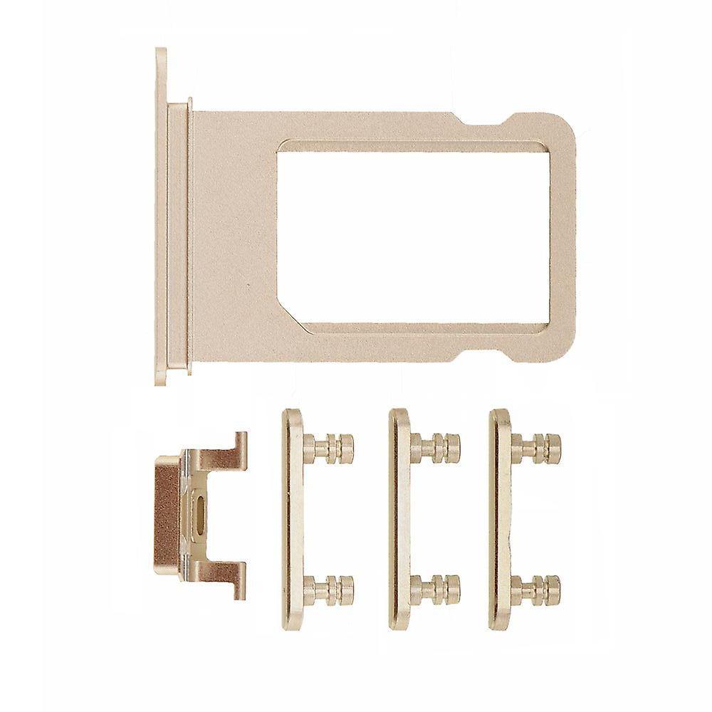 REPLACEMENT FOR IPHONE 7 PLUS SIDE BUTTONS SET WITH SIM TRAY - GOLD - EXPRESS PARTS -WHOLESALE CELLPHONE REPAIR PARTS