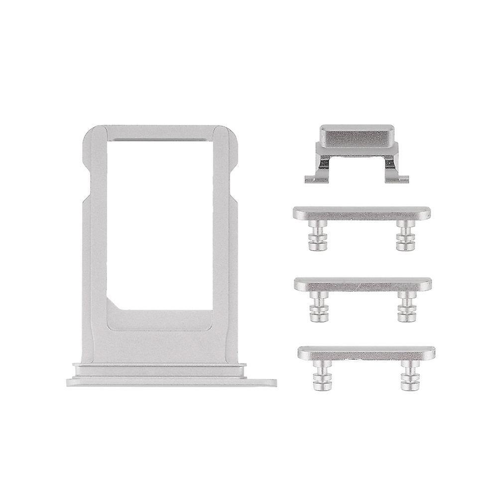 REPLACEMENT FOR IPHONE 7 PLUS SIDE BUTTONS SET WITH SIM TRAY - SILVER - EXPRESS PARTS -WHOLESALE CELLPHONE REPAIR PARTS