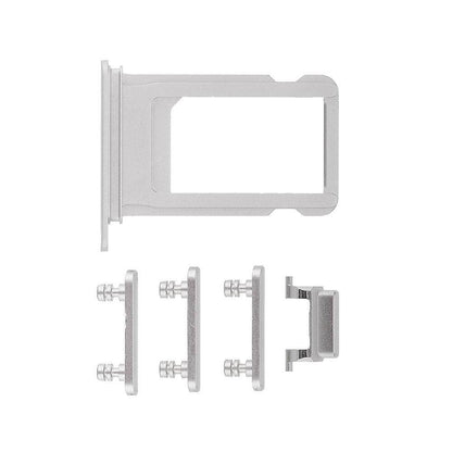 REPLACEMENT FOR IPHONE 7 PLUS SIDE BUTTONS SET WITH SIM TRAY - SILVER - EXPRESS PARTS -WHOLESALE CELLPHONE REPAIR PARTS