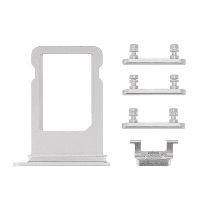 REPLACEMENT FOR IPHONE 7 SIDE BUTTONS SET WITH SIM TRAY - SILVER - EXPRESS PARTS -WHOLESALE CELLPHONE REPAIR PARTS