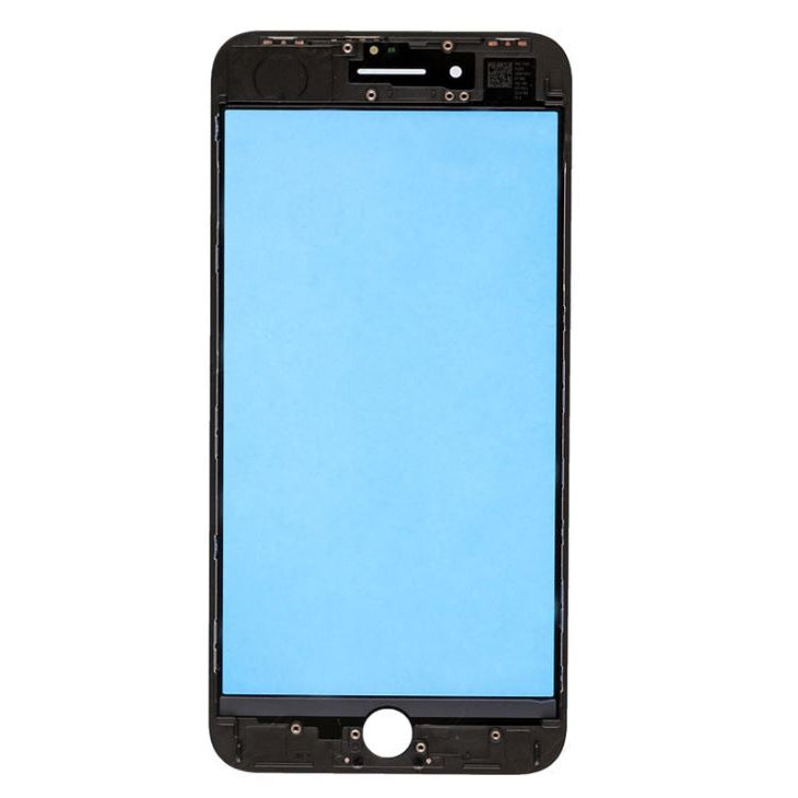 REPLACEMENT FOR IPHONE 8 PLUS FRONT GLASS LENS WITH SUPPORTING FRAME - BLACK